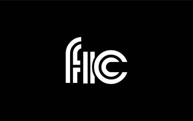 FIC Yaratıcı Eşsiz Modern Harf Logosu Tasarımı. Benzersiz bir harf dizaynına sahip stilize logo, soyut minimalist estetik ve modern cazibe sunar