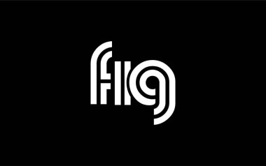 FIG Yaratıcı Eşsiz Modern Harf Logosu Tasarımı. Benzersiz bir harf dizaynına sahip stilize logo, soyut minimalist estetik ve modern cazibe sunar