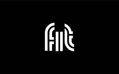 FIT Yaratıcı Eşsiz Modern Harf Logosu Tasarımı. Benzersiz bir harf dizaynına sahip stilize logo, soyut minimalist estetik ve modern cazibe sunar