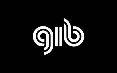 GIB Yaratıcı Eşsiz Modern Harf Logosu Tasarımı. Benzersiz bir harf dizaynına sahip stilize logo, soyut minimalist estetik ve modern cazibe sunar