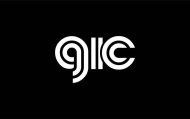 GIC Yaratıcı Eşsiz Modern Harf Logosu Tasarımı. Benzersiz bir harf dizaynına sahip stilize logo, soyut minimalist estetik ve modern cazibe sunar