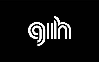 GIH Yaratıcı Eşsiz Modern Harf Logosu Tasarımı. Benzersiz bir harf dizaynına sahip stilize logo, soyut minimalist estetik ve modern cazibe sunar