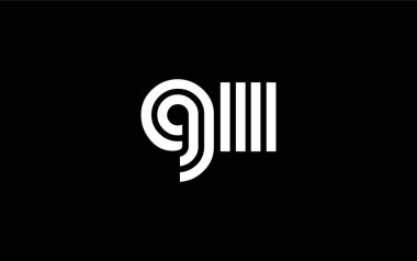 GII Yaratıcı Eşsiz Modern Harf Logosu Tasarımı. Benzersiz bir harf dizaynına sahip stilize logo, soyut minimalist estetik ve modern cazibe sunar