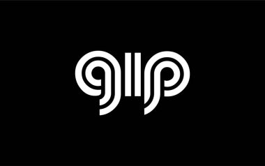 GIP Yaratıcı Eşsiz Modern Harf Logosu Tasarımı. Benzersiz bir harf dizaynına sahip stilize logo, soyut minimalist estetik ve modern cazibe sunar