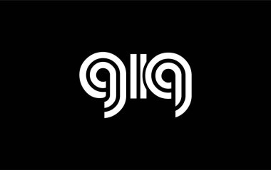 GIQ Yaratıcı Eşsiz Modern Harf Logosu Tasarımı. Benzersiz bir harf dizaynına sahip stilize logo, soyut minimalist estetik ve modern cazibe sunar