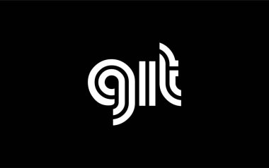GIT Yaratıcı Eşsiz Modern Harf Logosu Tasarımı. Benzersiz bir harf dizaynına sahip stilize logo, soyut minimalist estetik ve modern cazibe sunar