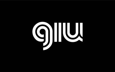 GIU Yaratıcı Eşsiz Modern Harf Logosu Tasarımı. Benzersiz bir harf dizaynına sahip stilize logo, soyut minimalist estetik ve modern cazibe sunar