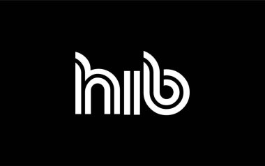 HIB Yaratıcı Eşsiz Modern Harf Logosu Tasarımı. Benzersiz bir harf dizaynına sahip stilize logo, soyut minimalist estetik ve modern cazibe sunar