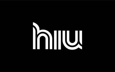 HIU Yaratıcı Eşsiz Modern Harf Logosu Tasarımı. Benzersiz bir harf dizaynına sahip stilize logo, soyut minimalist estetik ve modern cazibe sunar