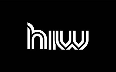 HIW Yaratıcı Eşsiz Modern Harf Logosu Tasarımı. Benzersiz bir harf dizaynına sahip stilize logo, soyut minimalist estetik ve modern cazibe sunar