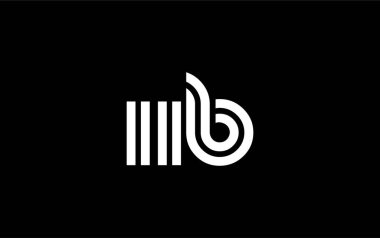 IIB Yaratıcı Eşsiz Modern Harf Logosu Tasarımı. Benzersiz bir harf dizaynına sahip stilize logo, soyut minimalist estetik ve modern cazibe sunar