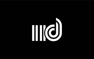 IID Yaratıcı Eşsiz Modern Harf Logosu Tasarımı. Benzersiz bir harf dizaynına sahip stilize logo, soyut minimalist estetik ve modern cazibe sunar