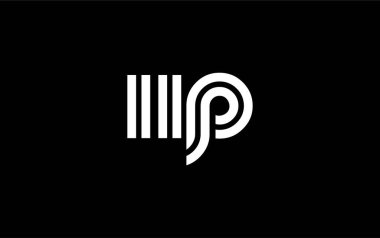 IIP Yaratıcı Eşsiz Modern Harf Logosu Tasarımı. Benzersiz bir harf dizaynına sahip stilize logo, soyut minimalist estetik ve modern cazibe sunar