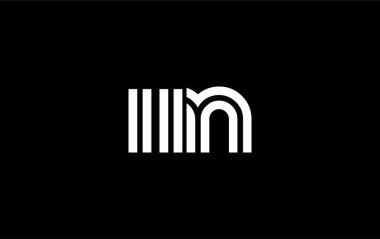 IIN Yaratıcı Eşsiz Modern Harf Logosu Tasarımı. Benzersiz bir harf dizaynına sahip stilize logo, soyut minimalist estetik ve modern cazibe sunar