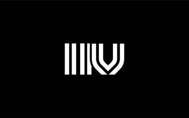 IIV Yaratıcı Eşsiz Modern Harf Logosu Tasarımı. Benzersiz bir harf dizaynına sahip stilize logo, soyut minimalist estetik ve modern cazibe sunar