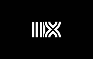IIX Yaratıcı Eşsiz Modern Harf Logosu Tasarımı. Benzersiz bir harf dizaynına sahip stilize logo, soyut minimalist estetik ve modern cazibe sunar