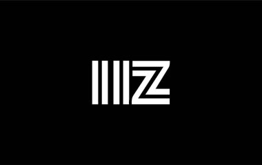 IIZ Yaratıcı Eşsiz Modern Harf Logosu Tasarımı. Benzersiz bir harf dizaynına sahip stilize logo, soyut minimalist estetik ve modern cazibe sunar