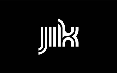 JIK Yaratıcı Eşsiz Modern Harf Logosu Tasarımı. Benzersiz bir harf dizaynına sahip stilize logo, soyut minimalist estetik ve modern cazibe sunar