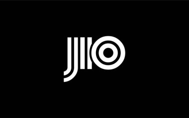 JIO Yaratıcı Eşsiz Modern Harf Logosu Tasarımı. Benzersiz bir harf dizaynına sahip stilize logo, soyut minimalist estetik ve modern cazibe sunar