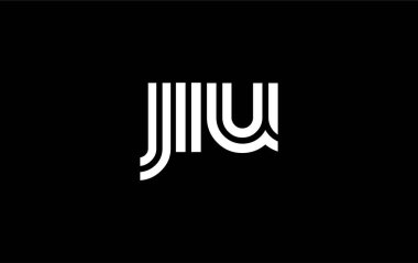 JIU Yaratıcı Eşsiz Modern Harf Logosu Tasarımı. Benzersiz bir harf dizaynına sahip stilize logo, soyut minimalist estetik ve modern cazibe sunar
