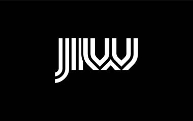 JIW Yaratıcı Eşsiz Modern Harf Logosu Tasarımı. Benzersiz bir harf dizaynına sahip stilize logo, soyut minimalist estetik ve modern cazibe sunar