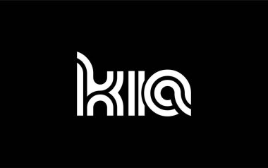 KIA Yaratıcı Eşsiz Modern Harf Logosu Tasarımı. Benzersiz bir harf dizaynına sahip stilize logo, soyut minimalist estetik ve modern cazibe sunar