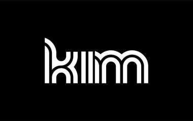 KIM Yaratıcı Eşsiz Modern Harf Logosu Tasarımı. Benzersiz bir harf dizaynına sahip stilize logo, soyut minimalist estetik ve modern cazibe sunar