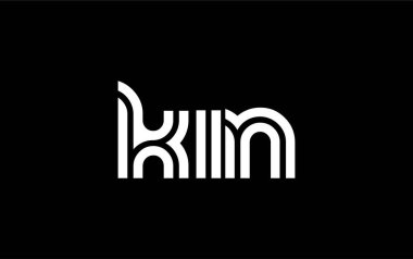 KIN Yaratıcı Eşsiz Modern Harf Logosu Tasarımı. Benzersiz bir harf dizaynına sahip stilize logo, soyut minimalist estetik ve modern cazibe sunar