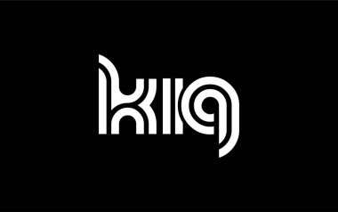 KIQ Yaratıcı Eşsiz Modern Harf Logosu Tasarımı. Benzersiz bir harf dizaynına sahip stilize logo, soyut minimalist estetik ve modern cazibe sunar