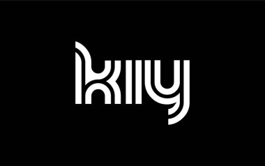 KIY Yaratıcı Eşsiz Modern Harf Logosu Tasarımı. Benzersiz bir harf dizaynına sahip stilize logo, soyut minimalist estetik ve modern cazibe sunar