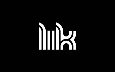 LIK Yaratıcı Eşsiz Modern Harf Logosu Tasarımı. Benzersiz bir harf dizaynına sahip stilize logo, soyut minimalist estetik ve modern cazibe sunar
