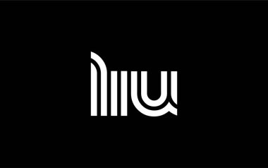 LIU Yaratıcı Eşsiz Modern Harf Logosu Tasarımı. Benzersiz bir harf dizaynına sahip stilize logo, soyut minimalist estetik ve modern cazibe sunar