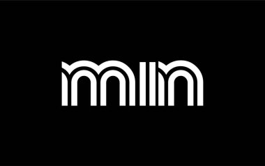 MIN Yaratıcı Eşsiz Modern Harf Logosu Tasarımı. Benzersiz bir harf dizaynına sahip stilize logo, soyut minimalist estetik ve modern cazibe sunar