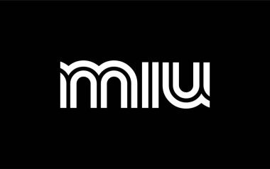 MIU Yaratıcı Eşsiz Modern Harf Logosu Tasarımı. Benzersiz bir harf dizaynına sahip stilize logo, soyut minimalist estetik ve modern cazibe sunar