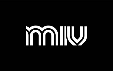 MIV Yaratıcı Eşsiz Modern Harf Logosu Tasarımı. Benzersiz bir harf dizaynına sahip stilize logo, soyut minimalist estetik ve modern cazibe sunar