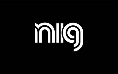 NIG Yaratıcı Eşsiz Modern Harf Logosu Tasarımı. Benzersiz bir harf dizaynına sahip stilize logo, soyut minimalist estetik ve modern cazibe sunar