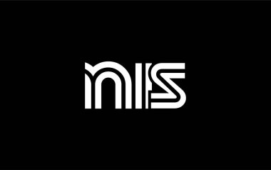 NIS Yaratıcı Eşsiz Modern Harf Logosu Tasarımı. Benzersiz bir harf dizaynına sahip stilize logo, soyut minimalist estetik ve modern cazibe sunar