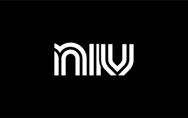 NIV Yaratıcı Eşsiz Modern Harf Logosu Tasarımı. Benzersiz bir harf dizaynına sahip stilize logo, soyut minimalist estetik ve modern cazibe sunar