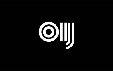 OIJ Yaratıcı Eşsiz Modern Harf Logosu Tasarımı. Benzersiz bir harf dizaynına sahip stilize logo, soyut minimalist estetik ve modern cazibe sunar