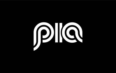 PIA Yaratıcı Eşsiz Modern Harf Logosu Tasarımı. Benzersiz bir harf dizaynına sahip stilize logo, soyut minimalist estetik ve modern cazibe sunar
