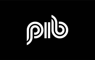 PIB Yaratıcı Eşsiz Modern Harf Logosu Tasarımı. Benzersiz bir harf dizaynına sahip stilize logo, soyut minimalist estetik ve modern cazibe sunar