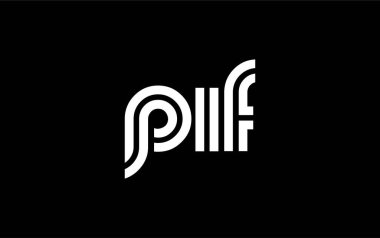 PIF Yaratıcı Eşsiz Modern Harf Logosu Tasarımı. Benzersiz bir harf dizaynına sahip stilize logo, soyut minimalist estetik ve modern cazibe sunar