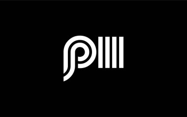 PII Yaratıcı Eşsiz Modern Harf Logosu Tasarımı. Benzersiz bir harf dizaynına sahip stilize logo, soyut minimalist estetik ve modern cazibe sunar
