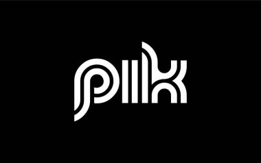 PIK Yaratıcı Eşsiz Modern Harf Logosu Tasarımı. Benzersiz bir harf dizaynına sahip stilize logo, soyut minimalist estetik ve modern cazibe sunar