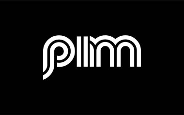 PIM Yaratıcı Eşsiz Modern Harf Logosu Tasarımı. Benzersiz bir harf dizaynına sahip stilize logo, soyut minimalist estetik ve modern cazibe sunar