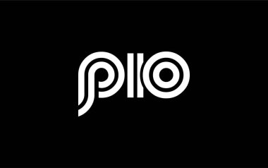 PIO Yaratıcı Eşsiz Modern Harf Logosu Tasarımı. Benzersiz bir harf dizaynına sahip stilize logo, soyut minimalist estetik ve modern cazibe sunar