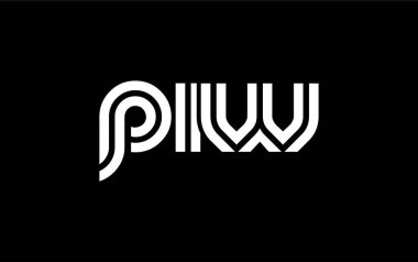 PIW Yaratıcı Eşsiz Modern Harf Logosu Tasarımı. Benzersiz bir harf dizaynına sahip stilize logo, soyut minimalist estetik ve modern cazibe sunar