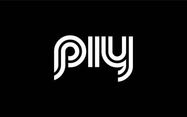 PIY Yaratıcı Eşsiz Modern Harf Logosu Tasarımı. Benzersiz bir harf dizaynına sahip stilize logo, soyut minimalist estetik ve modern cazibe sunar