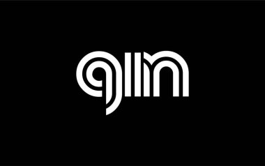 QIN Yaratıcı Eşsiz Modern Harf Logosu Tasarımı. Benzersiz bir harf dizaynına sahip stilize logo, soyut minimalist estetik ve modern cazibe sunar