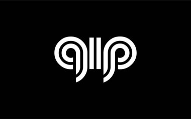 QIP Yaratıcı Eşsiz Modern Harf Logosu Tasarımı. Benzersiz bir harf dizaynına sahip stilize logo, soyut minimalist estetik ve modern cazibe sunar